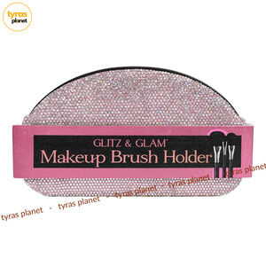 Glitz & Glam Makeup Brush Holder PINK & SILVER SPARKLE Bling Rhinestone